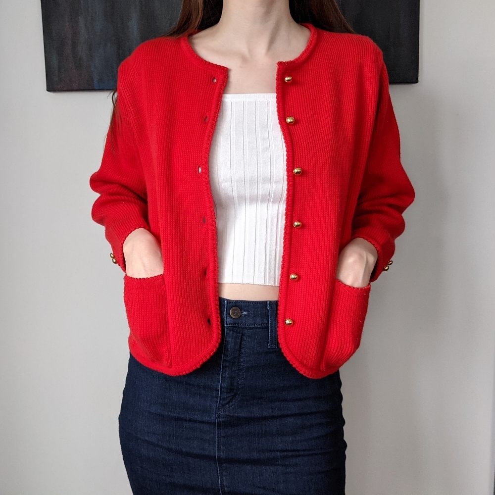 Vintage Red Cardigan